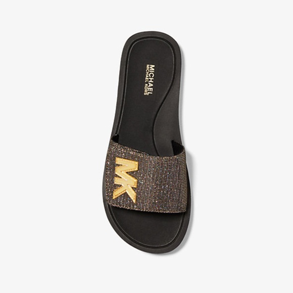 MICHAEL MICHAEL KORS - MK Logo Chain Mesh Slide - NEW - Picture 1 of 6